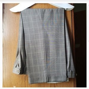 Mens Brown Plaid Dress Pants Cuffed Size 38R